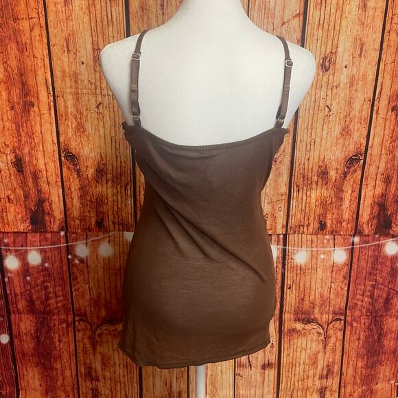 Set of 2 Free People lightweight camisoles size Large brown & yellow tencel - Picture 3 of 9